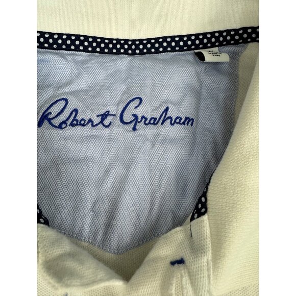 Robert Graham White Polo Shirt XL Classic Fit Embroidered Devil Logo Made - Peru - Picture 4 of 13